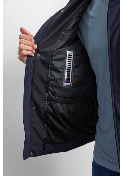 Back And Bond Lacivert Relaxed Fit Puffer Jacket Çok Renkli