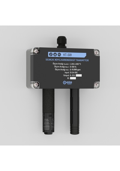 Ems Kontrol - Sıcaklık, Nem Ve Karbondioksit Transmitteri -20..+80 C / 0-10.000 Ppm