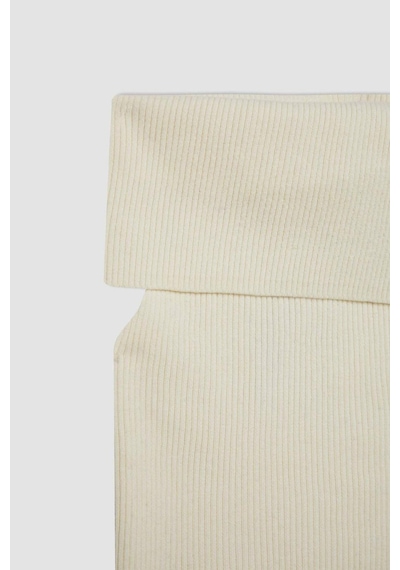 Defacto Fıtted Açık Omuz Basıc Triko Bluz D2997AX24SM Ekru