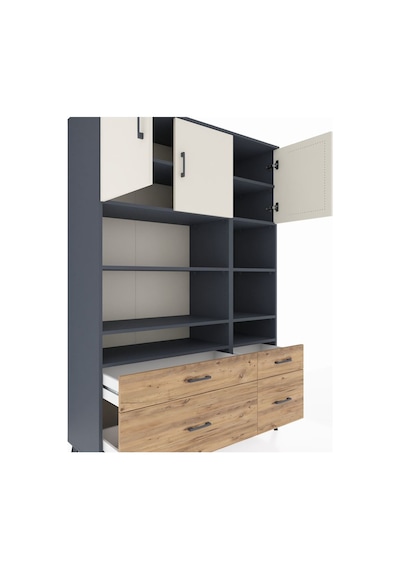 Hyperion Dolap 10 Raflı 4 Çekmeceli 3 Kapaklı 132x44x195 Antrasit-aytaşı/çam Aytası/atlas Çam Hyperion Dolap 10 Raflı 4 Çekmeceli 3 Kapaklı 132x44x195 Antrasit-aytaşı/çam Aytası/atlas Çam