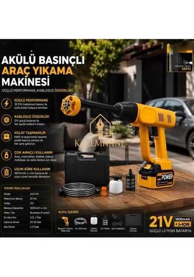 Kalemhane 21v Şarjlı Oto Yıkama Seti