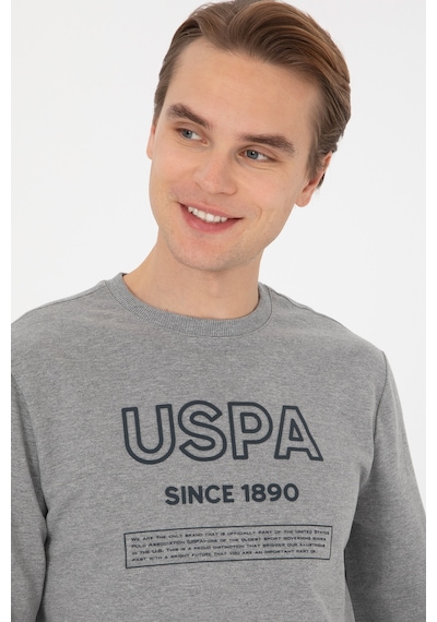U.s. Polo Assn. Erkek Gri Melanj Sweatshirt 50308693-vr086 Grı Melanj