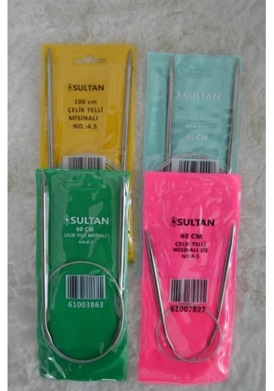 Çelik Telli Misinalı Şiş 4,5 No 4 Lü Set