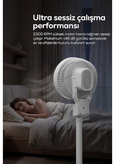 Ayaklı Vantilatör 3d Salınımlı, Kumandalı, Aromaterapi, Ultra Sessiz, 7s Zamanlı V0402101