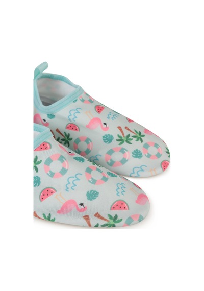 Civil Girls Flamingo Baskılı Tabansız 26- Deniz Ayakkabısı - Yeşil Mint