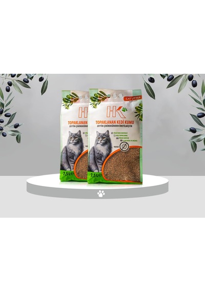 Zeytin Çekirdeğinden Üretilen Aktif Karbonlu%100 Doğal Kedi Kumu 7.5lx2