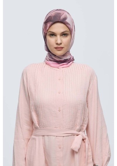 Moda Kaşmir Rosa Desen Bambu Eşarp Pembe