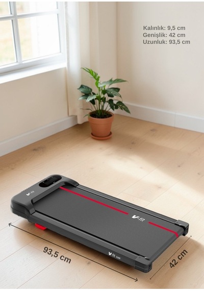 VFİT Slim Koşu Bandı 34 x 79 CM Minimal Yürüyüş Bandı Uzaktan Kumandalı & Eğimli