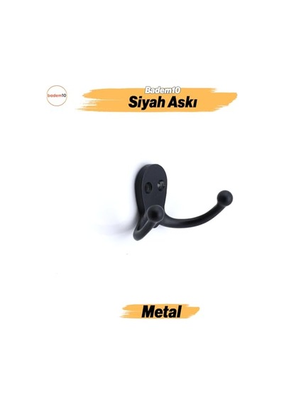 Askı Siyah 4 Adet Çok Renkli