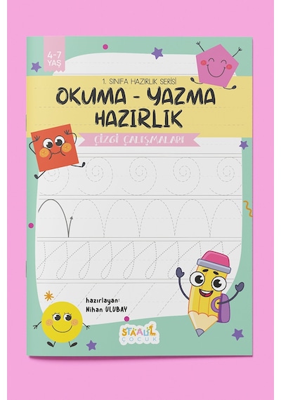 1. Sınıfa Hazırlık Serisi / Okuma - Yazma Hazırlık Aktivite Seti / 3 Kitap Çizgi - Harf - Sayı