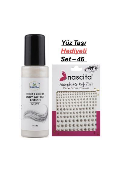 Vücut Losyonu Beyaz Simli 125 Ml & Yüz Taşı Hediyeli-46
