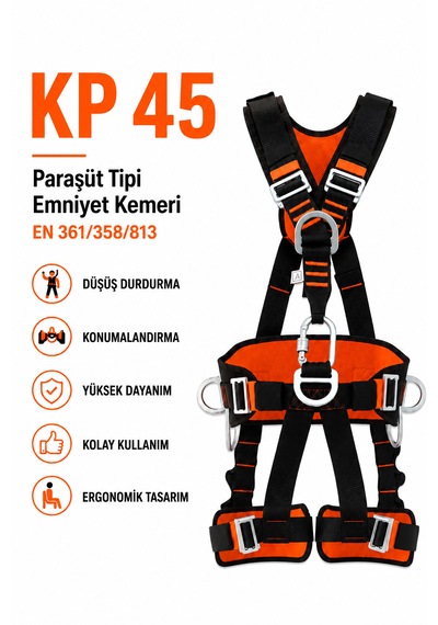 Kp45 Paraşüt Tipi Tam Korumalı Emniyet Kemeri