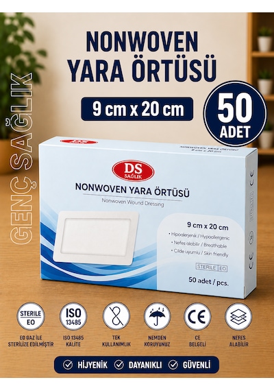 Ds Sağlık Nonwoven Yara Örtüsü 9cm 20 50'li