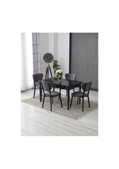 70x110 Sabit Masa Ve 4 Adet Elma Sandalye Antrasit Antrasit 70x110 Sabit Masa Ve 4 Adet Elma Sandalye Antrasit Antrasit