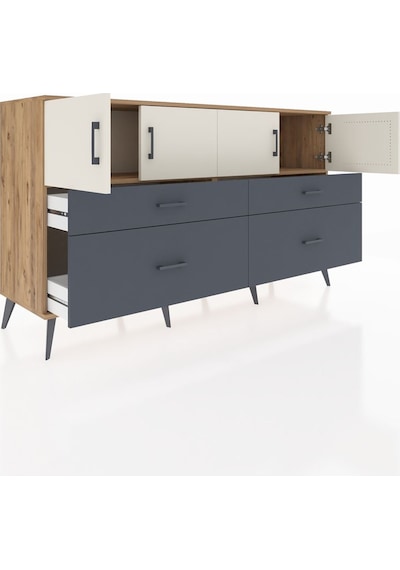 Hyperion Konsol 2 Raflı 4 Çekmeceli 4 Kapaklı 176x44x99 Çam-aytaş Çam-aytaşı/antrasit Hyperion Konsol 2 Raflı 4 Çekmeceli 4 Kapaklı 176x44x99 Çam-aytaş Çam-aytaşı/antrasit