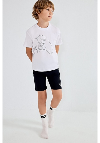Defacto Playstatıon Lisanslı Regular Fıt 2li Beyaz Pijama Takımı Erkek Çocuk H8202a826hswt34 Beyaz-wt34