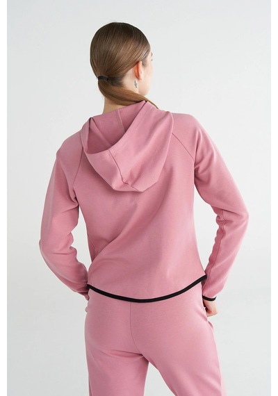 Hummel Tech Zip Hoodie 922436-3325 Pembe Kadın Fermaurlı Hoodie Pembe