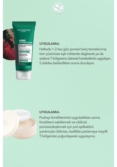 Yves Rocher 2'li Set- Kömür Maske 75 Ml & Toz Pudra 8.5 G