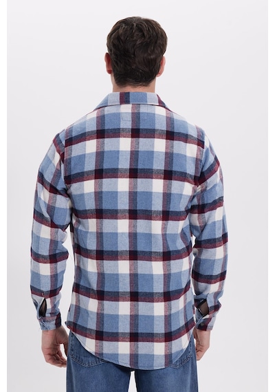 Tudors Erkek Slim Fit Dar Kesim Kareli Kışlık Oduncu Gömlek-42207 Mavi Tudors Erkek Slim Fit Dar Kesim Kareli Kışlık Oduncu Gömlek-42207 Mavi