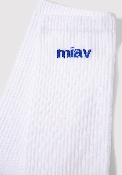 Mavi - Miav Baskılı Beyaz Soket Çorap 0911440-620 Beyaz