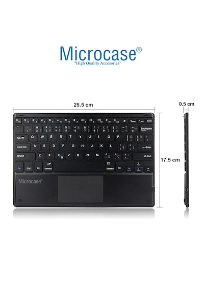 Microcase Tablet Ve Telefonlar İçin Bluetooth Touchpad Klavye Ve Mouse Set Siyah- Al5397 Siyah