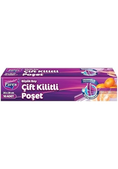 Çift Kilitli Buzdolabı Poşeti Büyük Boy