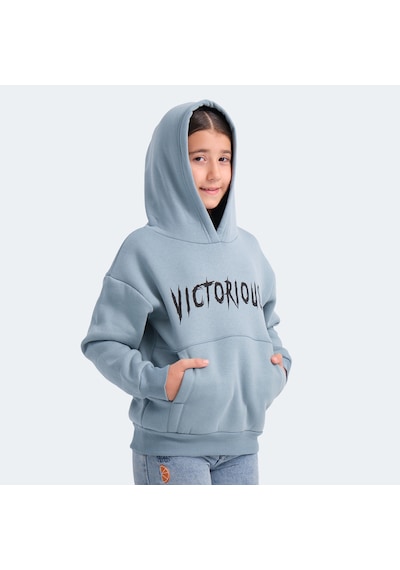 Slazenger  LEXUS Çocuk Kapüşonlu Cepli Mavi Sweatshirt