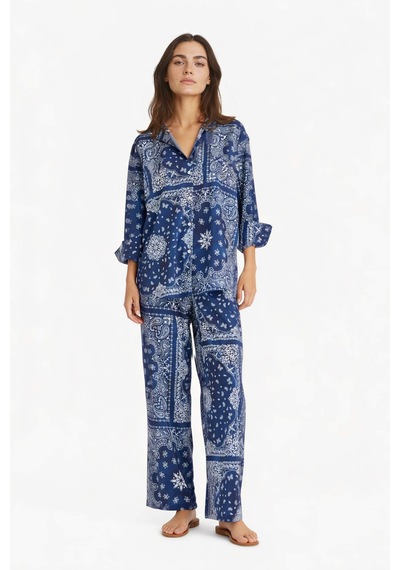 Defacto Regular Fit Şal Desenli Plaj Pantolonu-fall İn Love F8336ax25hsnv241 Lacivert