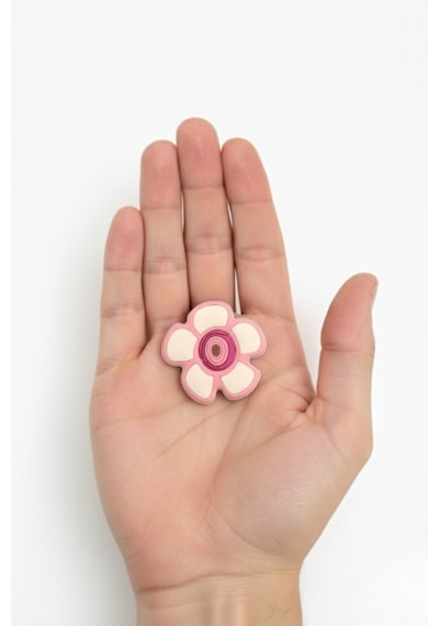 Pembe Papatya Çocuk Odası Mobilya Kulbu - Tek Vidalı - Polyester Dolap ve Çekmece Kulpu Pembe
