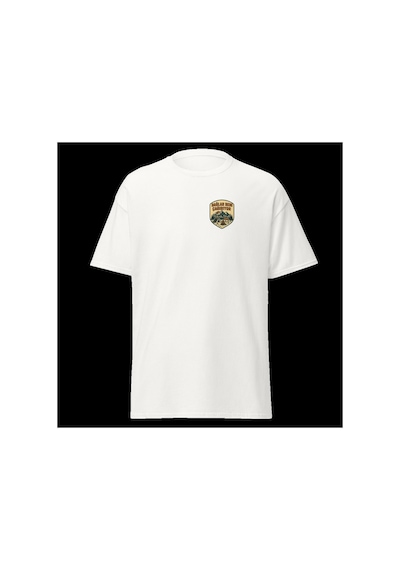 Wildstyle Dağlar Beni Çağırıyor Renkli Vintage Dağ Doğa Kamp Baskılı Unisex Bisiklet Yaka Pamuklu Tişört Beyaz