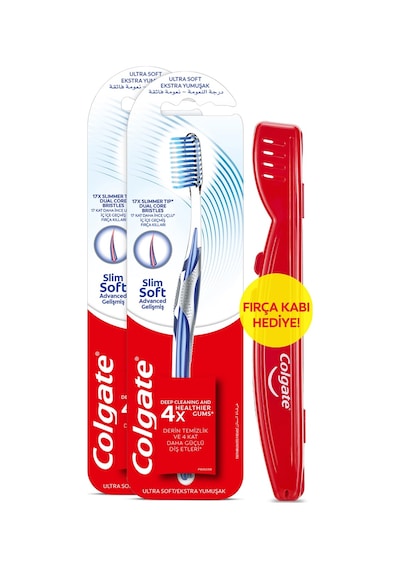 Colgate Mikro İnce Gelişmiş Derin Temizlik Ekstra Yumuşak Diş Fırçası 2'li + Fırça Kabı