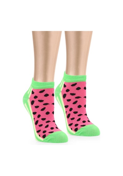 Ozzy Socks 5 Çift Eğlenceli Desenler Kadın Patik Çorap Ozzyp006 Renkli1