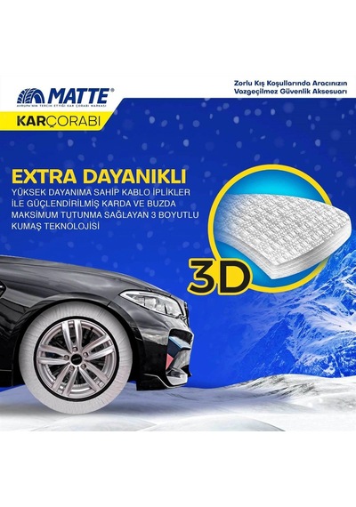 195/55/16 Medıum Size 62 Matte Oto Kar Çorabı Süper X