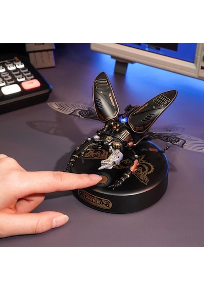 Rokr Mı03 Stag Beetle Dıy Mechanical 3d Puzzle Maket Model Seti 3d Model Kit Detaylı Dekoratif Hobi Seti Hareketli Ve Işıklı