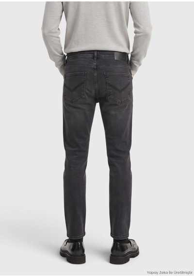 Ramsey Siyah Regular Fit Denim Pamuk Karışımlı Pantolon