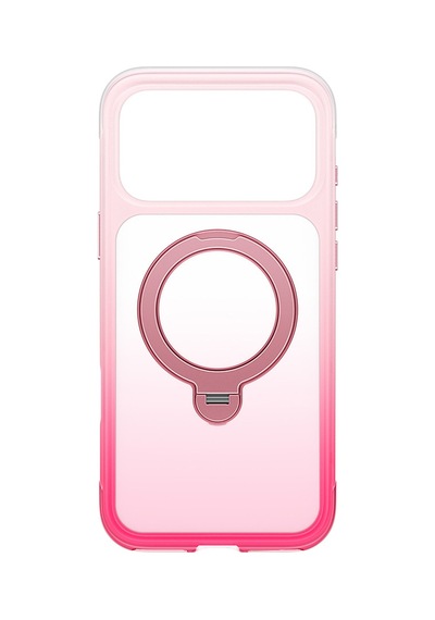 Apple Uyumlu iPhone 17 Pro Kılıf Wiwu As-204 Aeroshield Aurora Ultra Serisi M-safeli Airbagli Standlı Kapak Pembe