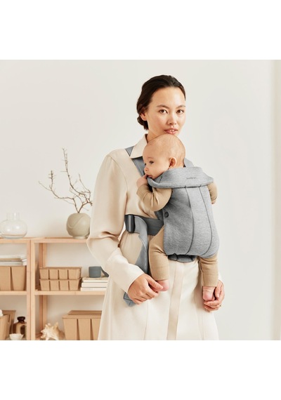 Babybjörn 2'li Set Bliss Ana Kucağı Woven Melange & Kanguru Mini 3d Jersey Light Grey