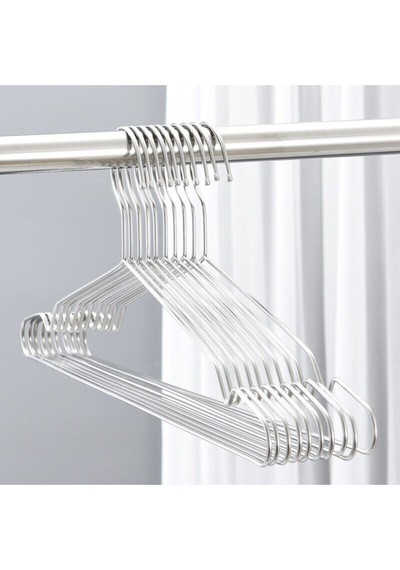 Metal Elbise Askısı 12 Adet Kıyafet Askısı Pantolon Askısı Tel Askı Metal Diğer