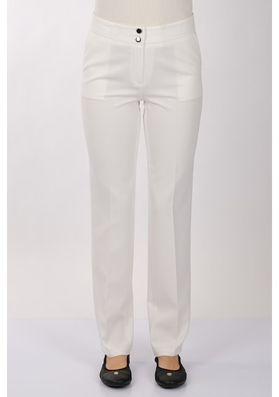 Modiva Minimalist Yüksek Bel Regular Fit Kadın Pantolon - Günlük & İş Ekru