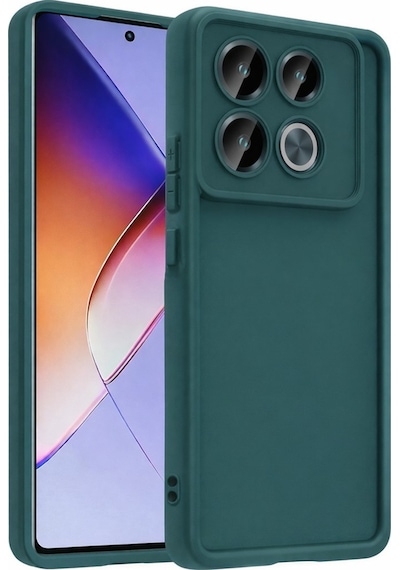 İnfinix Note30pro-4g Uyumlu Kamera Çıkıntılı Mat Silikon Telefon Kılıfı Yeşil