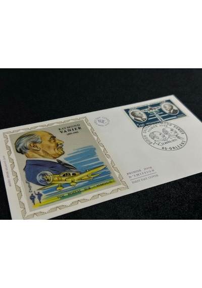 1971 Fransa Fdc İlk Gün Zarfı Raymond Vernier Premier Uçak Temalı İpek Baskı  Teşhir Ürün