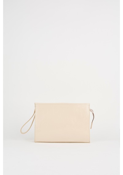 Vivaq Kadın Petunya Krem Astarlı Suni Deri Bilek Askılı Portföy El Ve Clutch Çanta