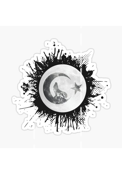 Ay Yıldız Ve Kurt Araba Sticker Etiket Yapıştırma 18Cm