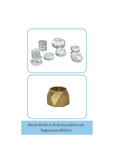 Mumluk Şamdan 3 Adet Tealight Uyumlu Poly 1 Küçük Model - Gümüş