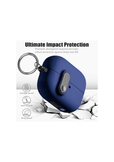 Samsung Galaxy Buds 3 Fe / Buds 3 Pro / Buds 3 İle Uyumlu Kılıf Kilitli Tpu Premium Matte Trip Case Lacivert