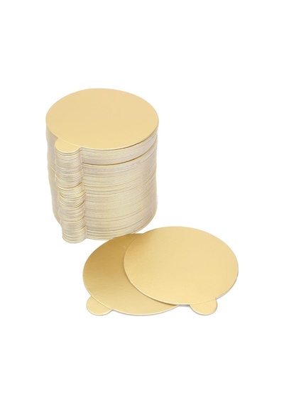 Turta Mendili / Pasta Altlığı Gold -altın Düz Kenarlı Kalın Yuvarlak 26 Cm 10 Adet Altın