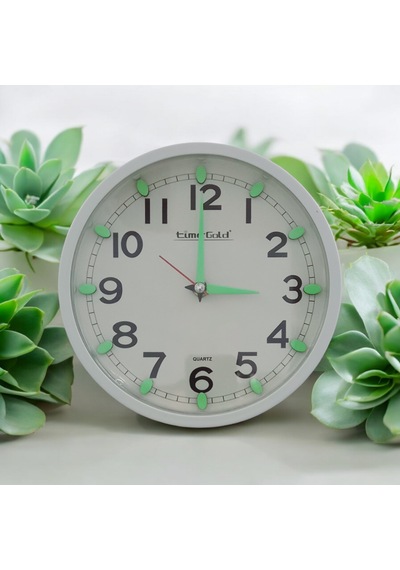 Fosforlu Karanlıkta Parlayan Küçük Çocuk Odası Beyaz Duvar Saati Çap 22 Cm Beyaz