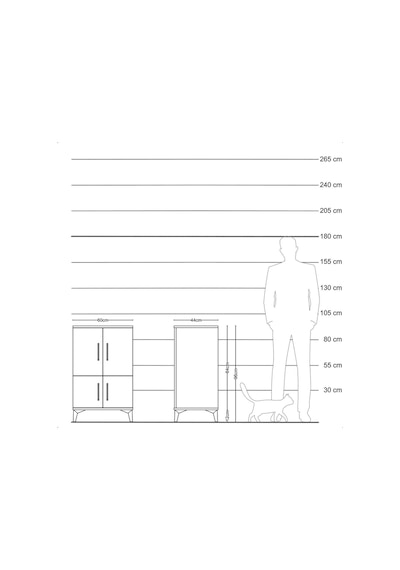 Hyperion Komodin 3 Raflı 4 Kapaklı 60x44x96 Çam-aytaşı Atlas Çam