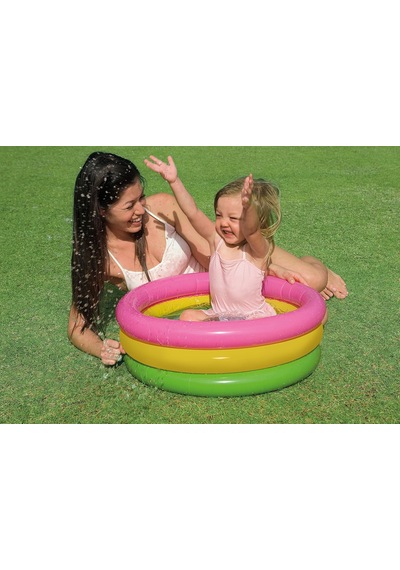 57107 Renkli Şişme Taban 3 Bölme Havuz 61 Cm, Su Sporları, Plaj Malzemesi, Şişme Ürün, Yüzme Aksesuarı, Kamp, Dalış, Güvenlik