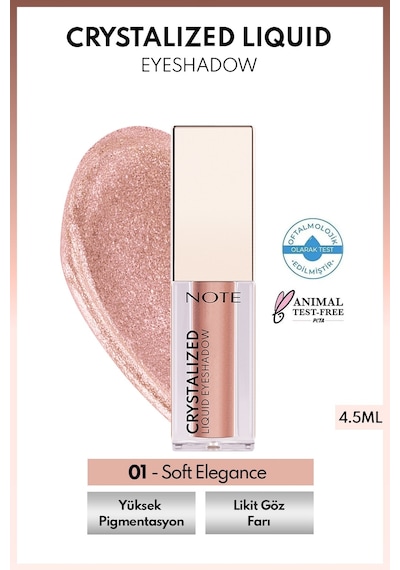 Crystalized Liquid Eyeshadow Likit Metalik Göz Farı - 01 Soft Elegance 0